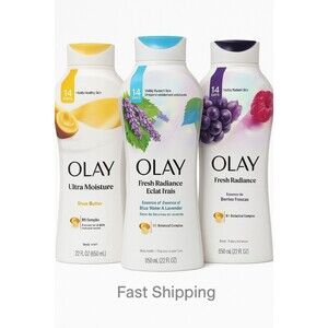 Lot of 3 Olay Body Wash 22 oz Variety Pack Shea Butter‎ Lavender Berries New